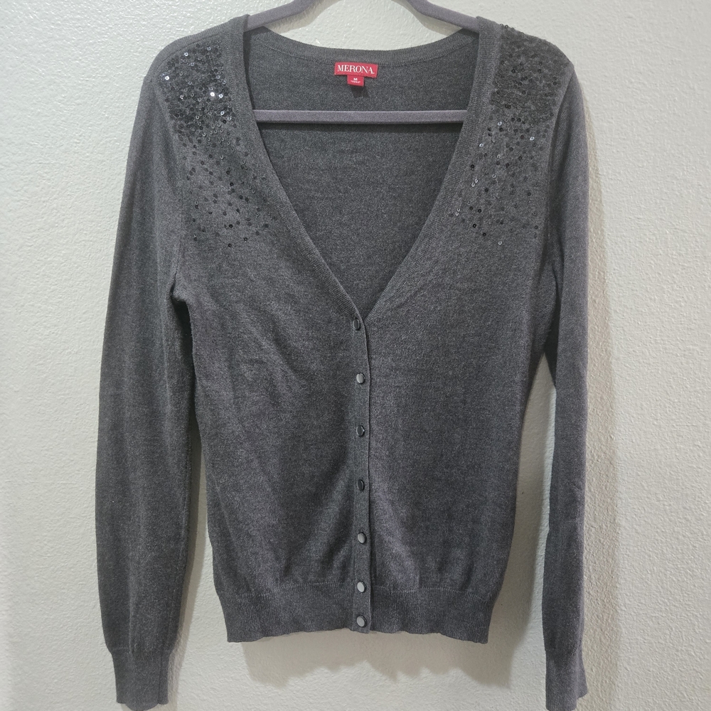 Merona Gray Women's Cardigan Sweater